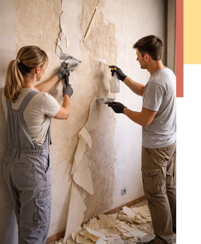 Снятие старых обоев в Майкопе от 5307 руб. под ключ недорого | ОТДЕЛОЧНИК-Мкп