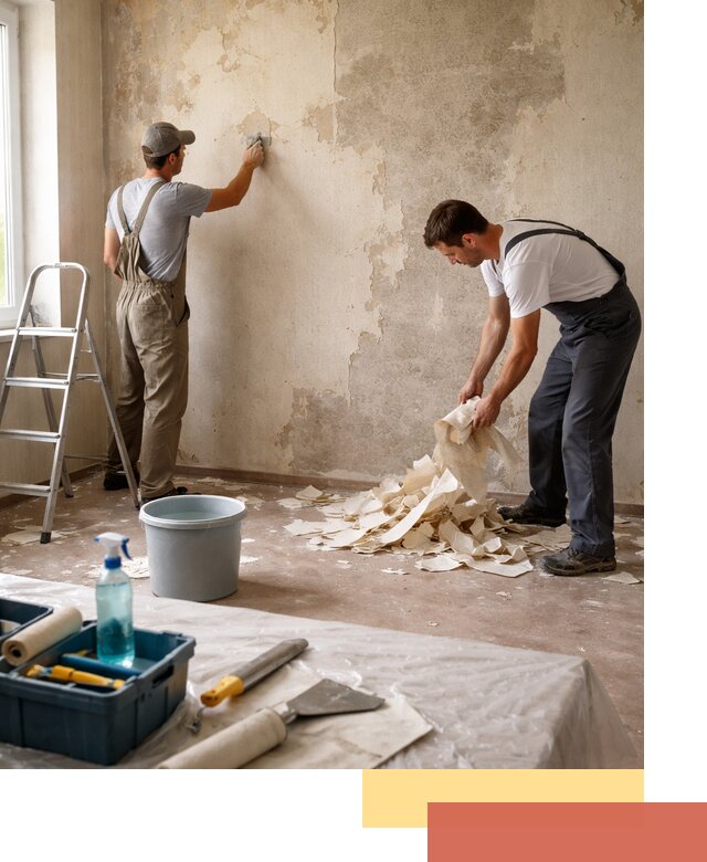 Снятие старых обоев в Майкопе быстро и качественно