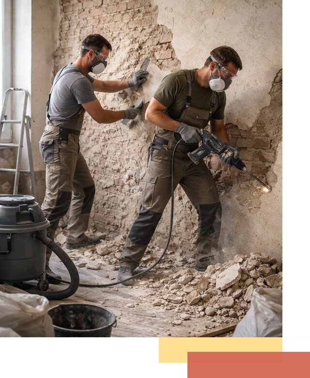 Демонтаж штукатурки со стен в Майкопе быстро и аккуратно