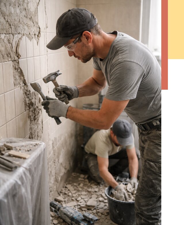 Демонтаж плитки со стен в Майкопе от 859 руб. — быстро и недорого | ОТДЕЛОЧНИК-Мкп