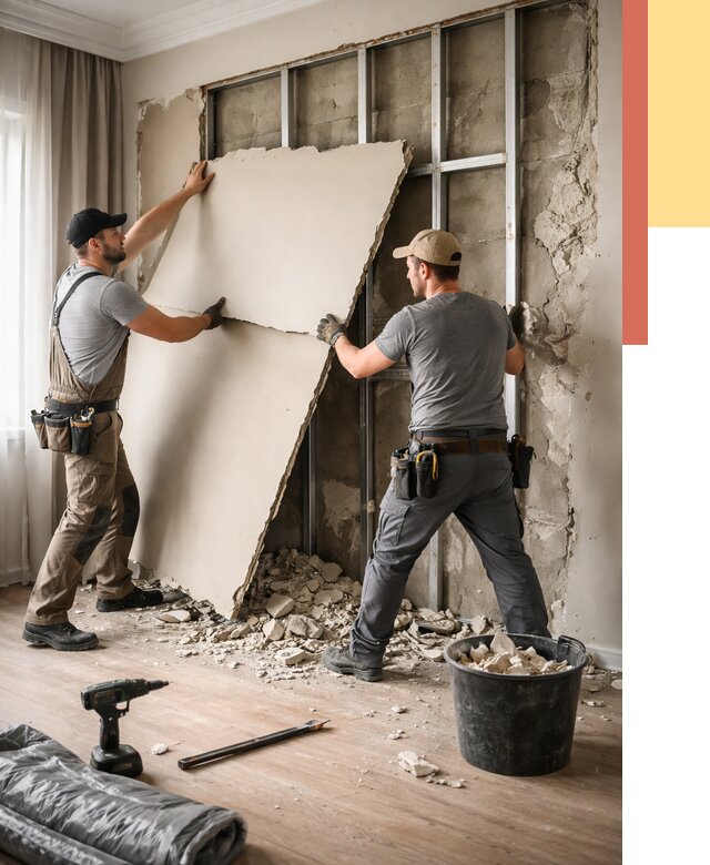 Демонтаж гипсокартона со стен в Майкопе от 354 руб. — услуги демонтажа | ОТДЕЛОЧНИК-Мкп