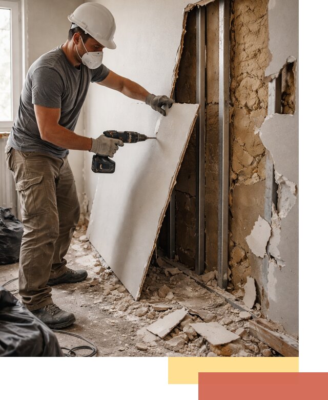 Демонтаж гипсокартона со стен в Майкопе качественно и быстро