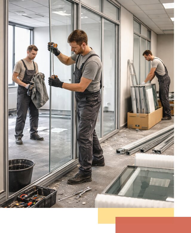 Демонтаж стеклянных перегородок в Майкопе быстро и безопасно