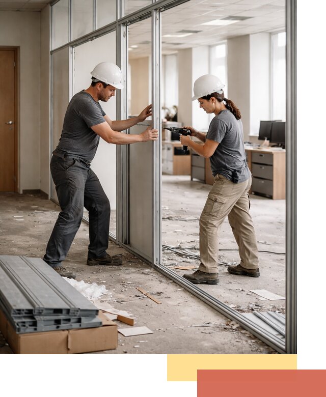 Демонтаж алюминиевых перегородок в Майкопе быстро и аккуратно