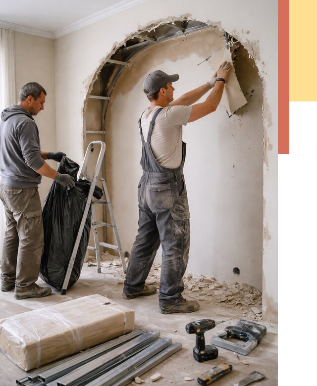 Демонтаж арки из гипсокартона в Майкопе от 3538 руб. — услуги под ключ | ОТДЕЛОЧНИК-Мкп