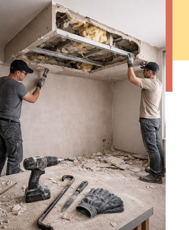 Демонтаж короба из гипсокартона в Майкопе от 1537 руб. — быстро и недорого | ОТДЕЛОЧНИК-Мкп