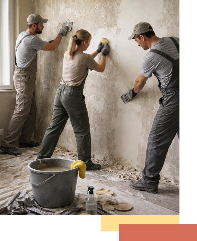 Очистка стен от клея и грунтовки в Майкопе качественно и быстро