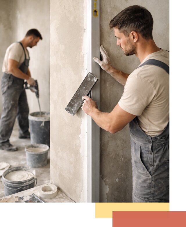 Выведение углов стен в Майкопе: монтаж и оштукатуривание