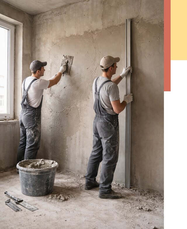 Штукатурка бетонных стен в Майкопе от 4549 руб/м² — качественно и быстро | ОТДЕЛОЧНИК-Мкп