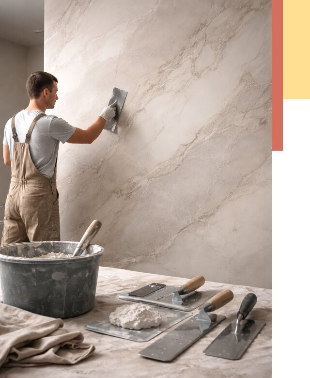 Декоративная штукатурка под мрамор в Майкопе от 2831 руб./м² — быстро и недорого | ОТДЕЛОЧНИК-Мкп