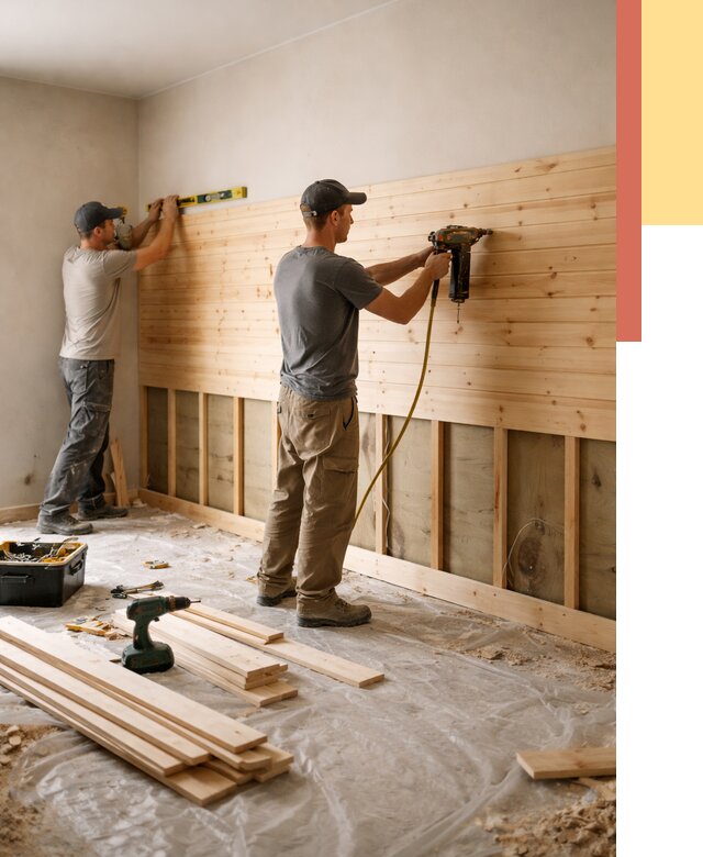 Монтаж деревянной вагонки на стены в Майкопе от 7582 руб. | Услуги монтажа вагонки | ОТДЕЛОЧНИК-Мкп