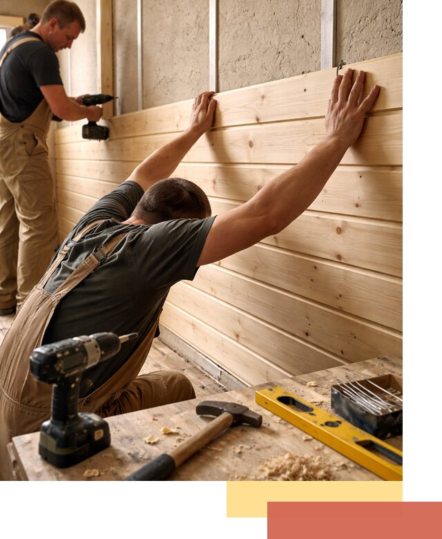 Монтаж деревянной вагонки на стены в Майкопе быстро и качественно