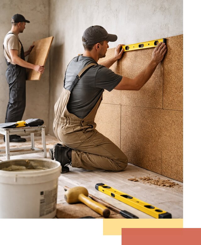 Монтаж пробковых панелей на стены в Майкопе быстро и качественно