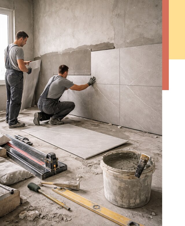 Облицовка стен керамогранитом в Майкопе от 4246 руб./м² — услуги под ключ | ОТДЕЛОЧНИК-Мкп