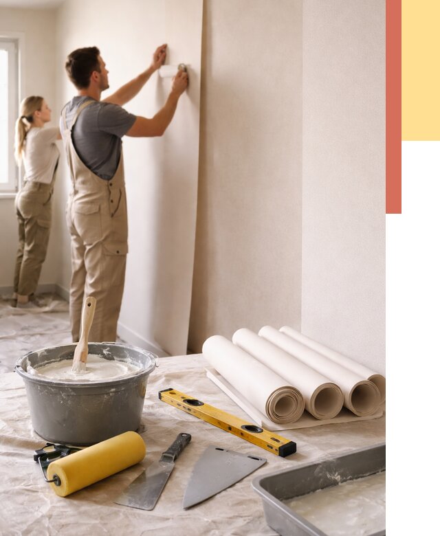 Поклейка бумажных обоев в Майкопе от 5560 руб./м2 — быстро и недорого | ОТДЕЛОЧНИК-Мкп