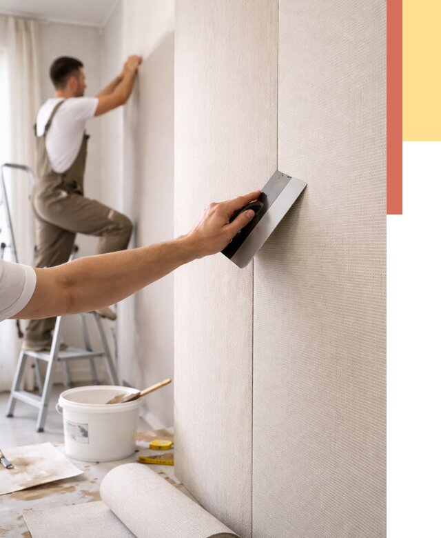 Поклейка текстильных обоев в Майкопе от 4549 руб. под ключ | ОТДЕЛОЧНИК-Мкп