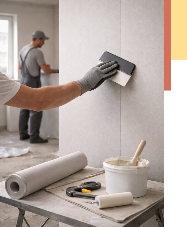 Поклейка обоев под покраску в Майкопе от 3538 руб. за м2 | ОТДЕЛОЧНИК-Мкп