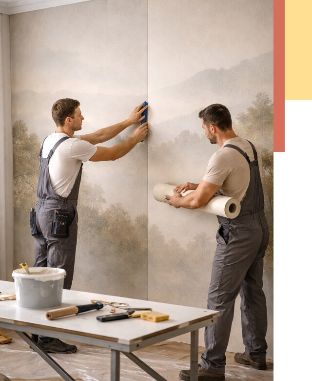 Поклейка фотообоев в Майкопе от 8593 руб/м² — быстро и недорого | ОТДЕЛОЧНИК-Мкп