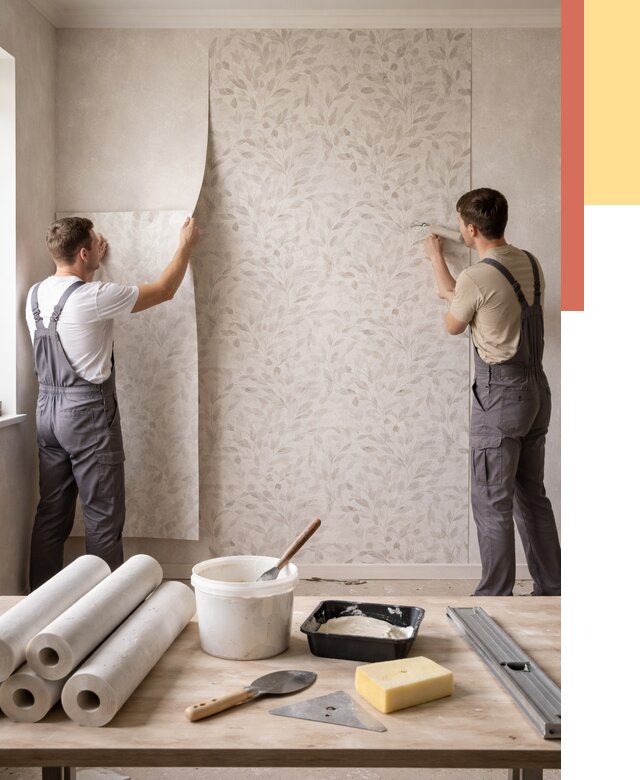 Поклейка обоев с подбором рисунка в Майкопе от 3538 руб. | ОТДЕЛОЧНИК-Мкп - быстро и недорого