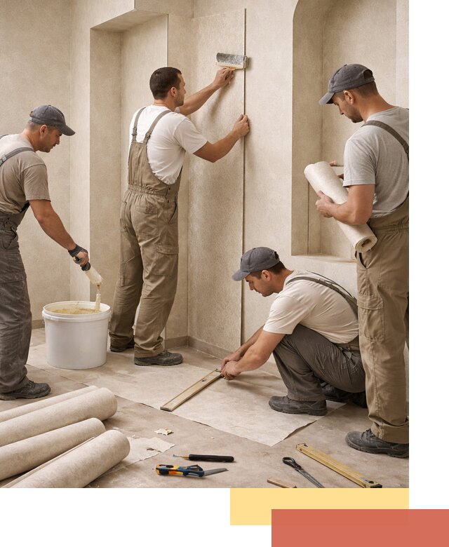 Поклейка обоев на сложные стены и неровные поверхности в Майкопе