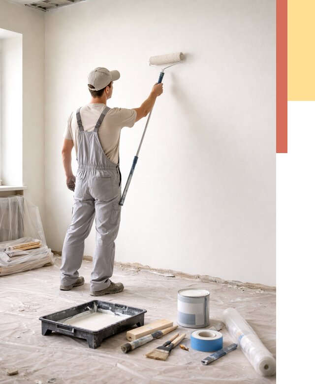 Покраска стен водоэмульсионной краской в Майкопе от 455 руб. за м² | ОТДЕЛОЧНИК-Мкп