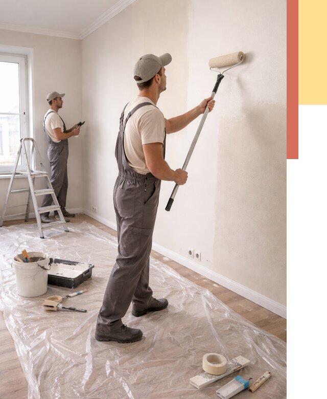 Покраска стен акриловой краской в Майкопе от 3538 руб./м² — быстро и недорого | ОТДЕЛОЧНИК-Мкп