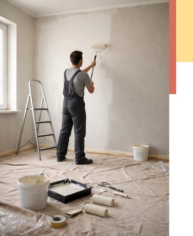 Покраска стен моющейся краской в Майкопе от 354 руб./м² — быстро и недорого | ОТДЕЛОЧНИК-Мкп