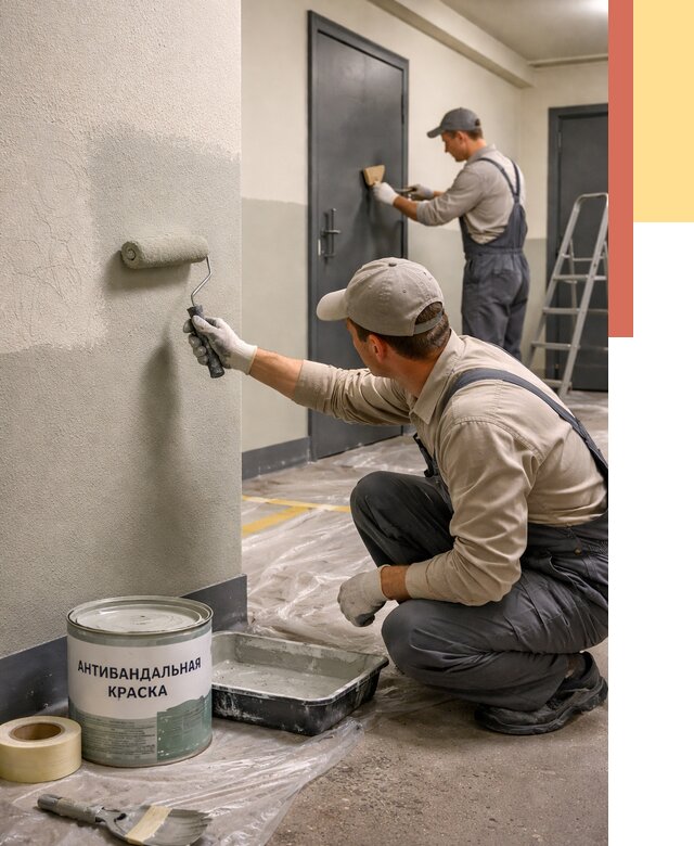 Покраска стен антивандальной краской в Майкопе от 4549 руб./м² под ключ | ОТДЕЛОЧНИК-Мкп