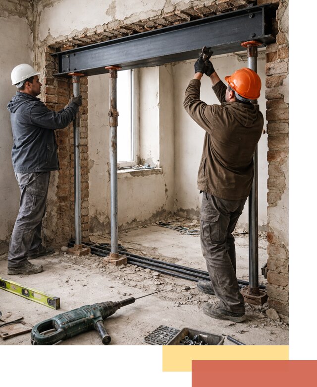 Усиление проема в стене в Майкопе для расширения и безопасности