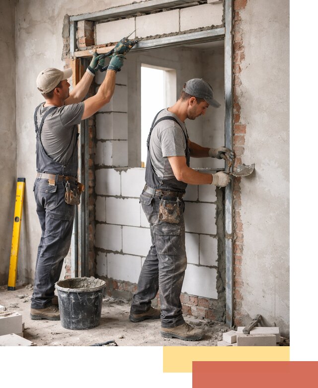 Закладка дверного проема под ключ в Майкопе: демонтаж, монтаж, отделка