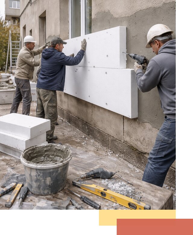 Утепление наружных стен пенопластом в Майкопе