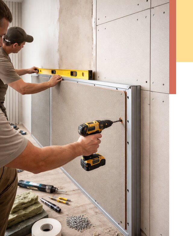 Шумоизоляция стен панелями ЗИПС в Майкопе от 2224 руб./м² под ключ | ОТДЕЛОЧНИК-Мкп