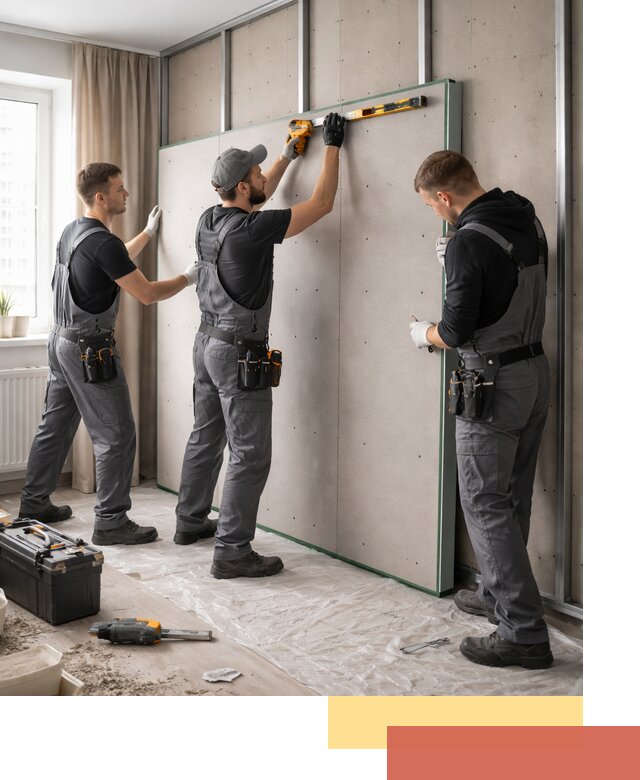 Шумоизоляция стен панелями ЗИПС в Майкопе для жилых и коммерческих помещений