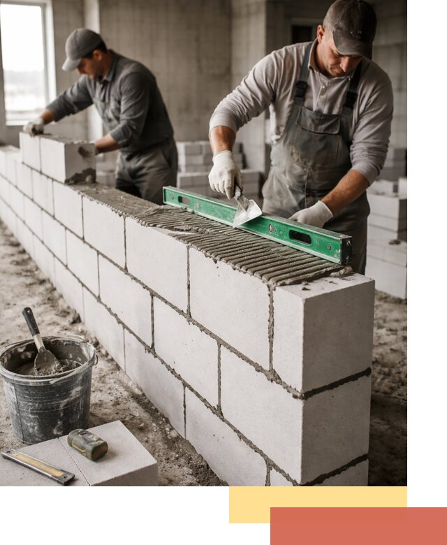 Кладка перегородок из газобетона в Майкопе быстро и качественно