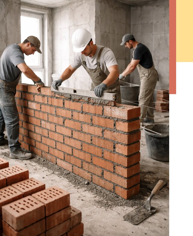 Кладка перегородок из кирпича в Майкопе от 3538 руб. за м² | ОТДЕЛОЧНИК-Мкп