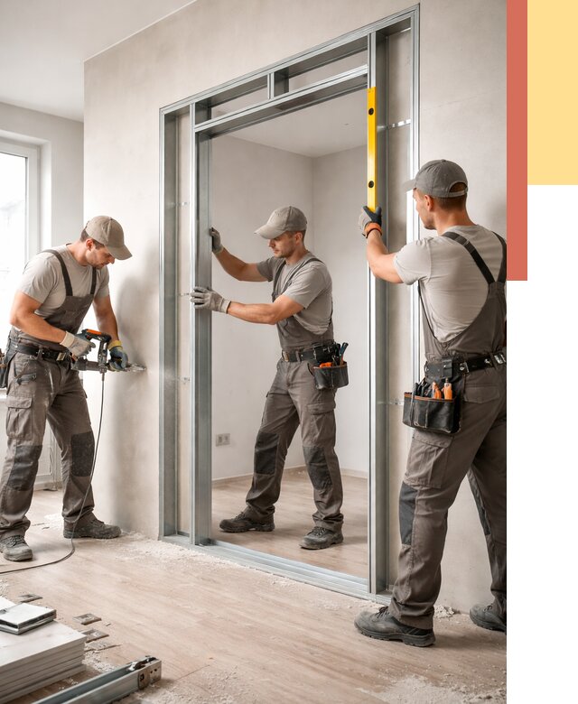 Устройство дверного проема в перегородке в Майкопе от 4549 руб. под ключ | ОТДЕЛОЧНИК-Мкп