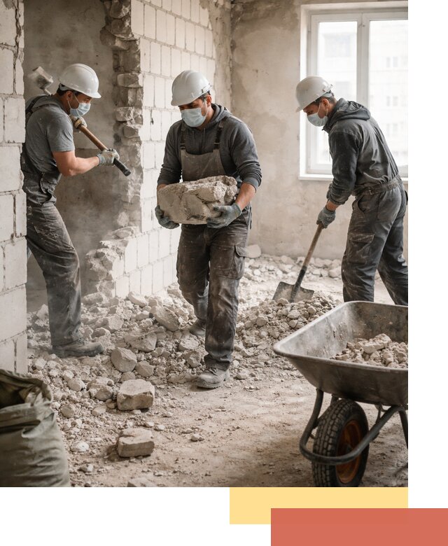 Демонтаж блочных перегородок в Майкопе быстро и аккуратно