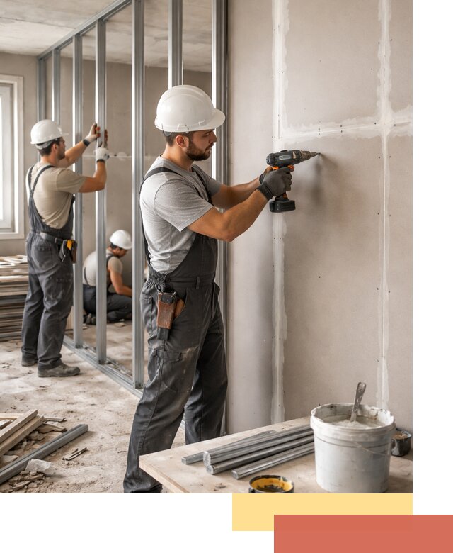 Перегородки из огнестойкого гипсокартона в Майкопе под ключ