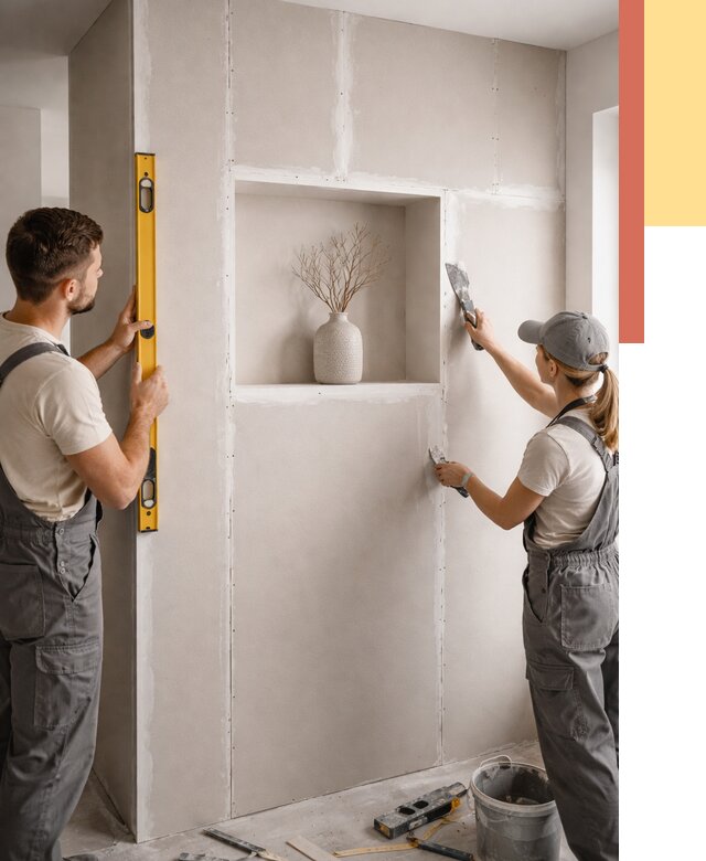 Перегородка из гипсокартона с нишей в Майкопе от 3285 руб. под ключ | ОТДЕЛОЧНИК-Мкп