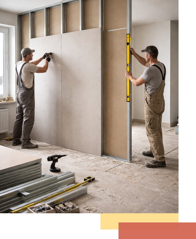 Зонирующая перегородка из гипсокартона под ключ в Майкопе