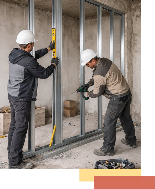 Монтаж каркаса перегородки из профиля в Майкопе