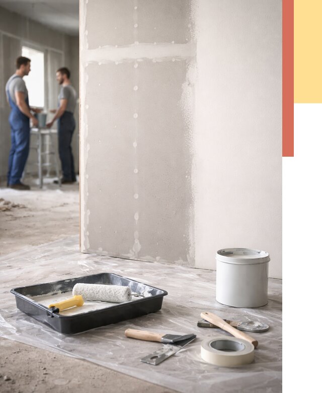 Покраска перегородок из гипсокартона в Майкопе от 4549 руб. под ключ | ОТДЕЛОЧНИК-Мкп