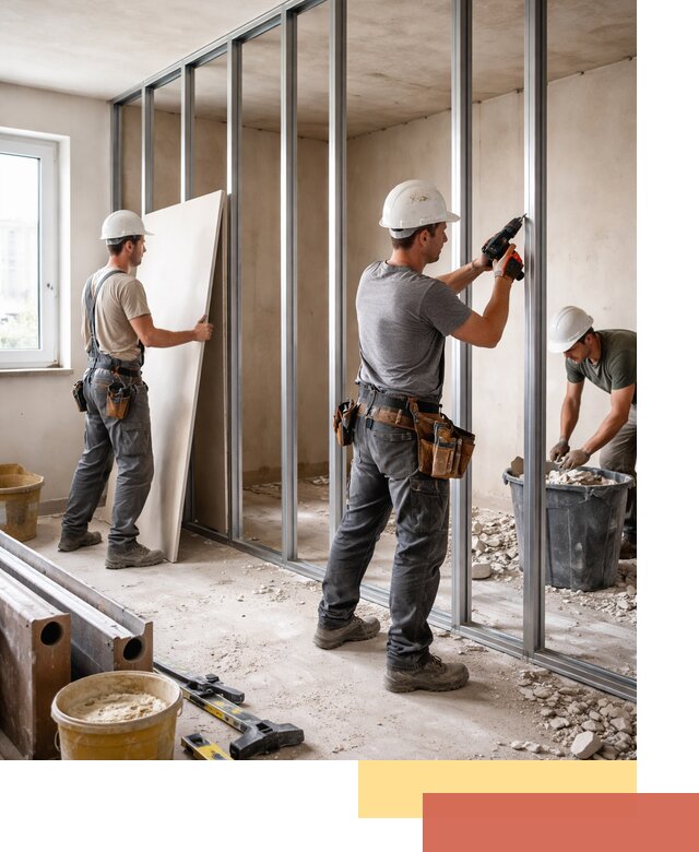 Перенос гипсокартонной перегородки в Майкопе профессионально и быстро