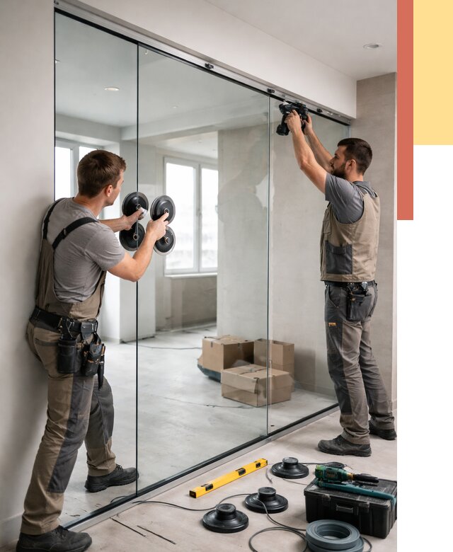 Монтаж стеклянных перегородок в Майкопе от 6571 руб. | ОТДЕЛОЧНИК-Мкп