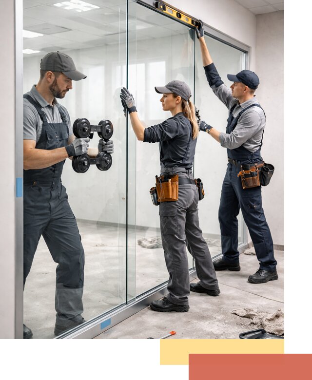 Профессиональный монтаж стеклянных перегородок в Майкопе