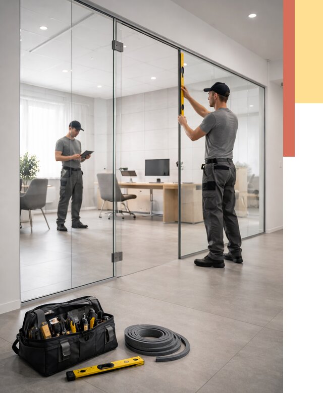 Цельностеклянные перегородки под ключ в Майкопе от 9604 руб. — монтаж и цены | ОТДЕЛОЧНИК-Мкп