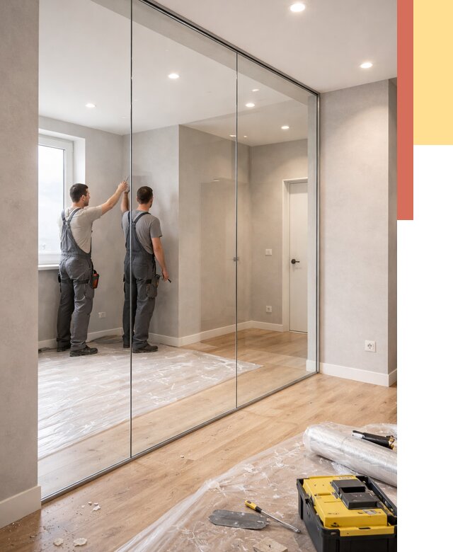 Безрамные стеклянные перегородки в Майкопе — монтаж от 9604 руб. | ОТДЕЛОЧНИК-Мкп