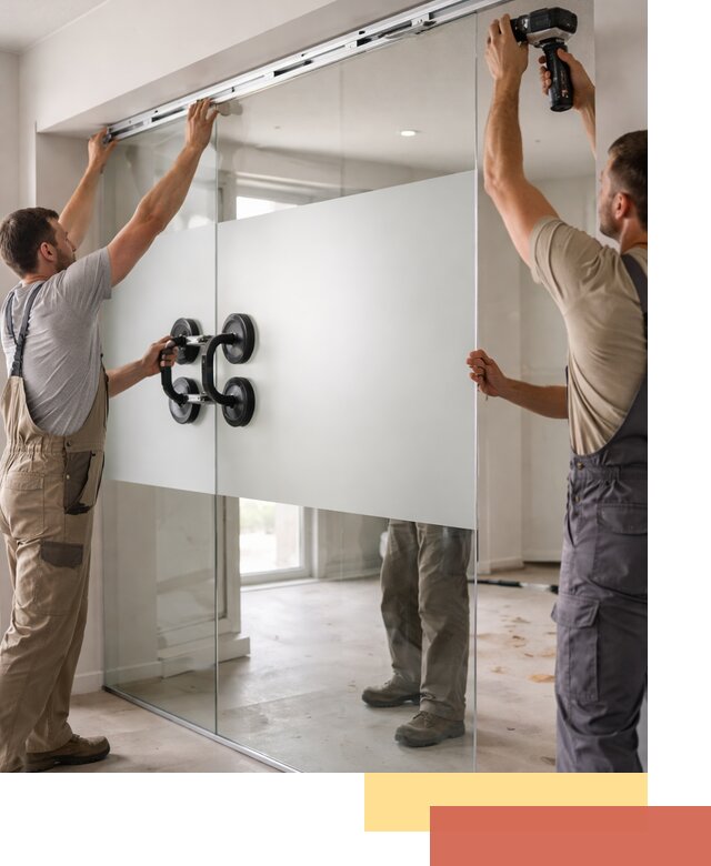 Матовые стеклянные перегородки под ключ в Майкопе