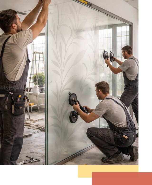 Стеклянные перегородки с рисунком на заказ в Майкопе