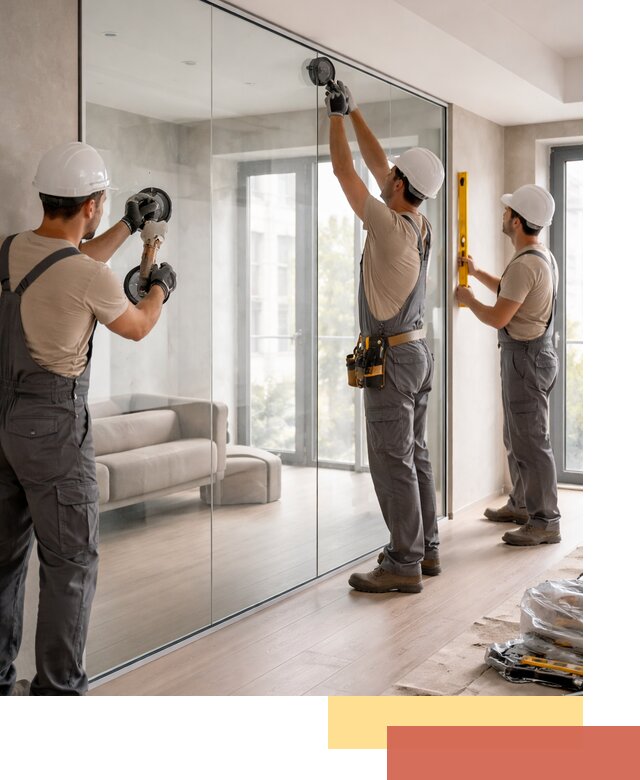 Перегородки из закаленного стекла в Майкопе для офисов и квартир